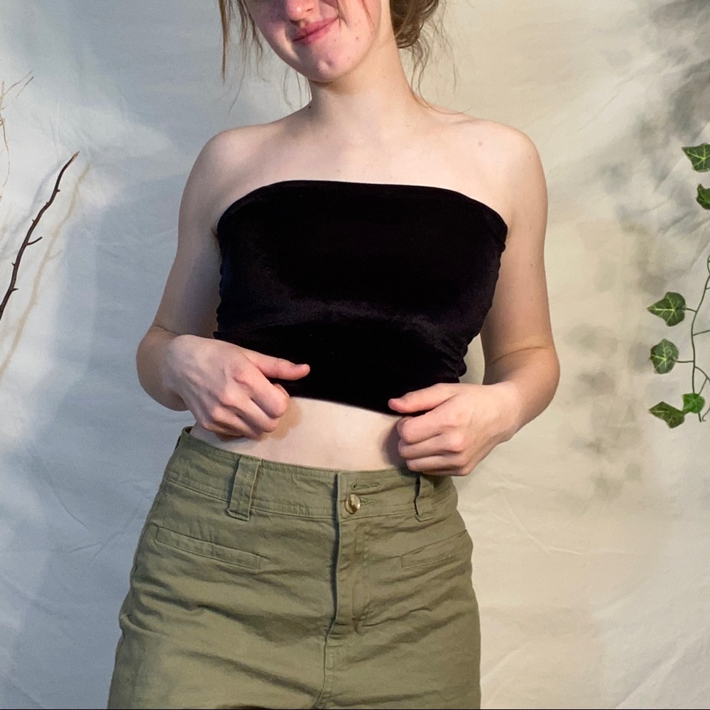 black velvet tube top